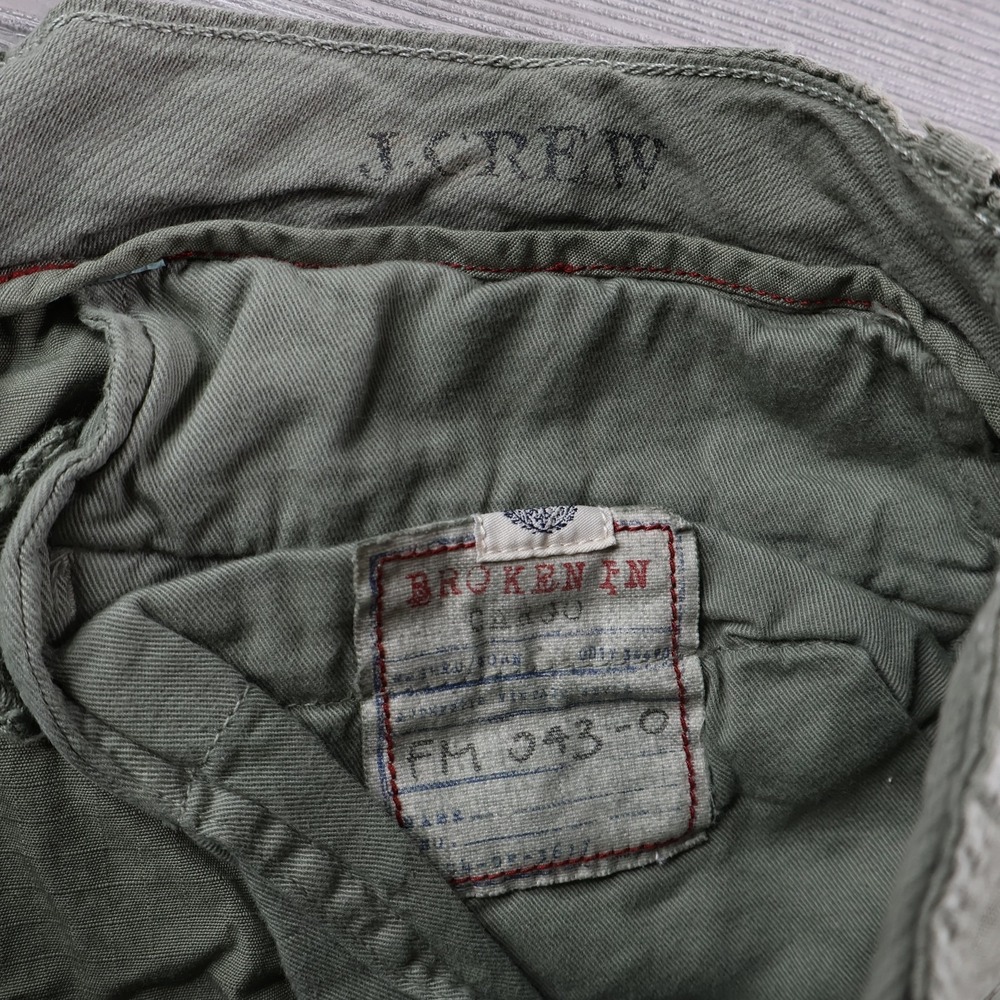 NEW J Crew Shorts Mens 33 Green Military Baggy Cargo Paratrooper Flight Wideleg - Picture 4 of 6
